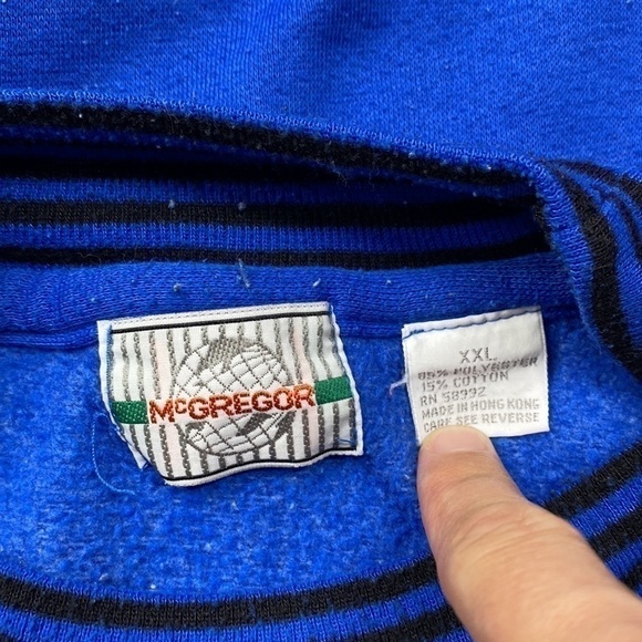 Vintage McGregor Mount McGregor Adventurer Blue Striped Sweatshirt XXL - Picture 7 of 10